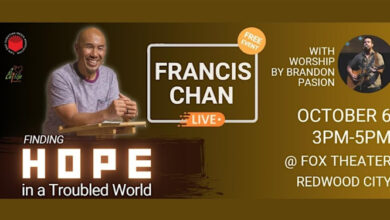 “Finding Hope in a Troubled World” Event to be Held in Redwood City, An Uplifting Message Brought to You by Francis Chan