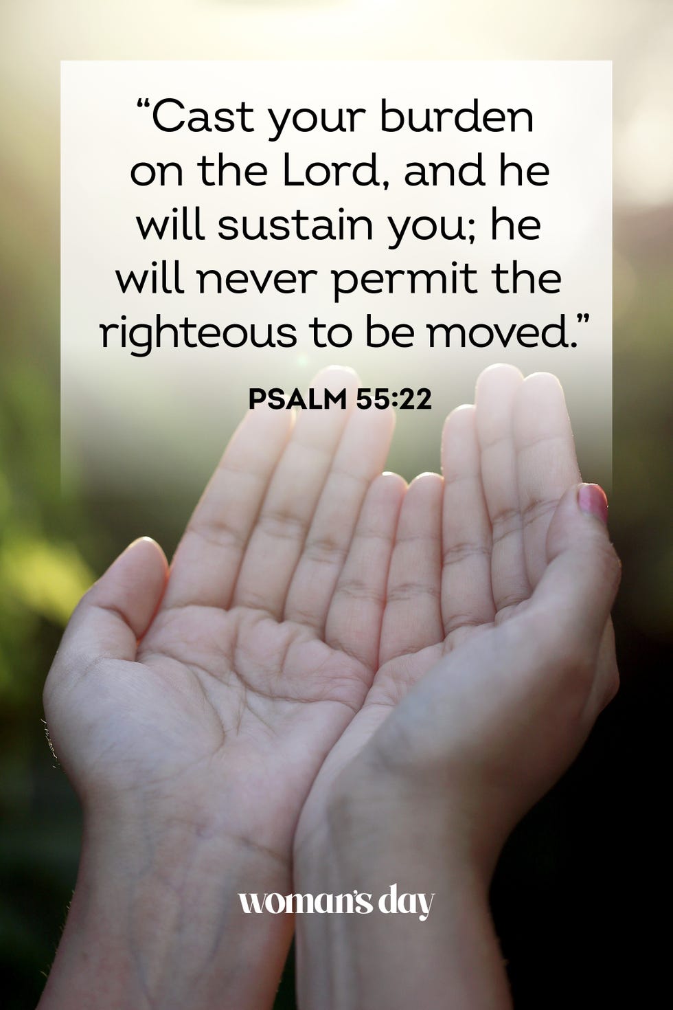 bible verses about stress psalm 55 22