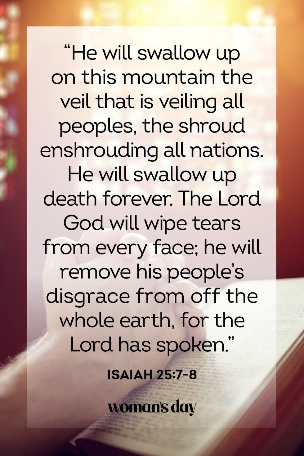 bible verses about death isaiah 25 7 8