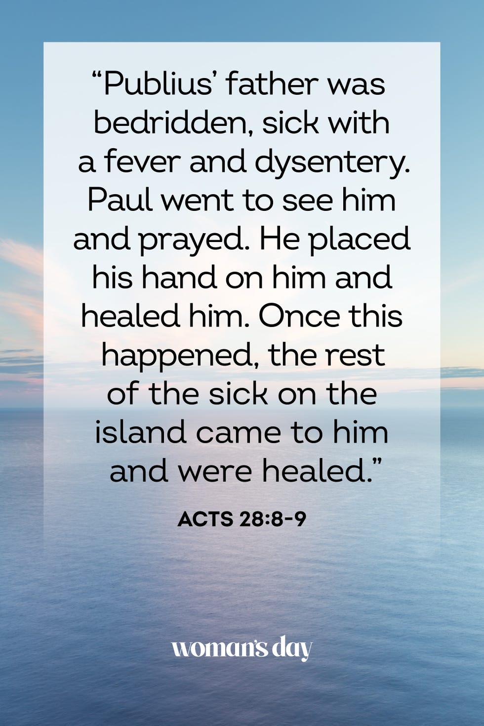 healing scriptures acts 28 8 9